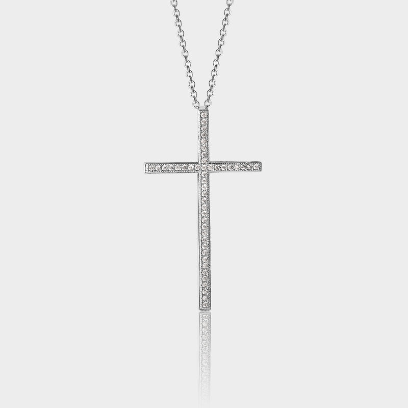 CZ Cross Pendant Necklace