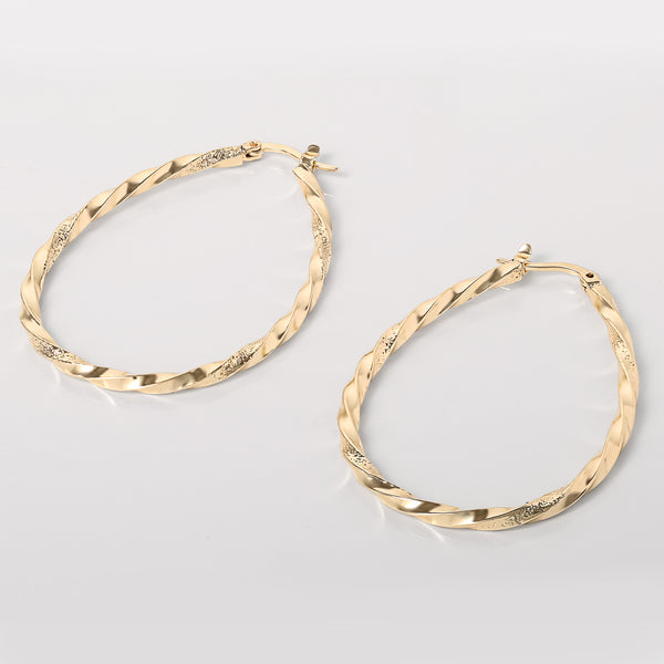 Twisted Gold Plated Hoop Earrings