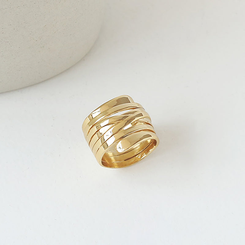 NEW Boho Gold Multilayered Spiral Ring