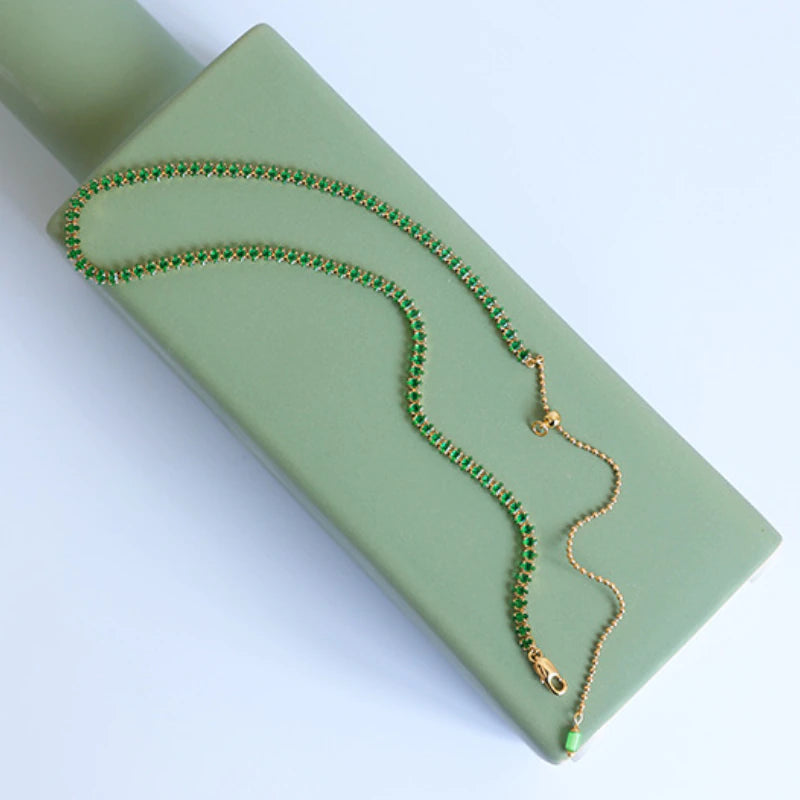 Simple Boho Emerald Necklace