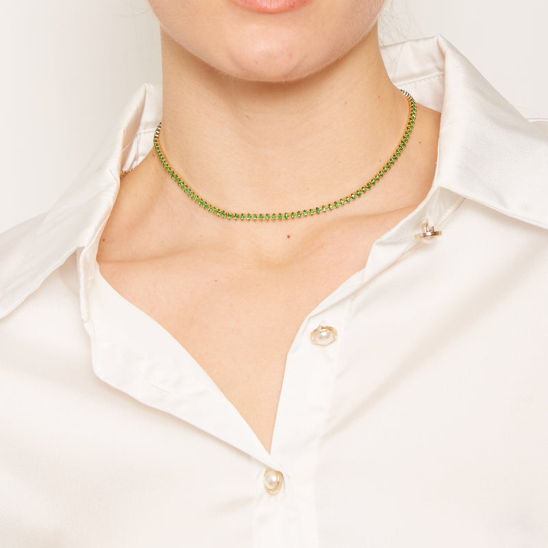 Simple Boho Emerald Necklace