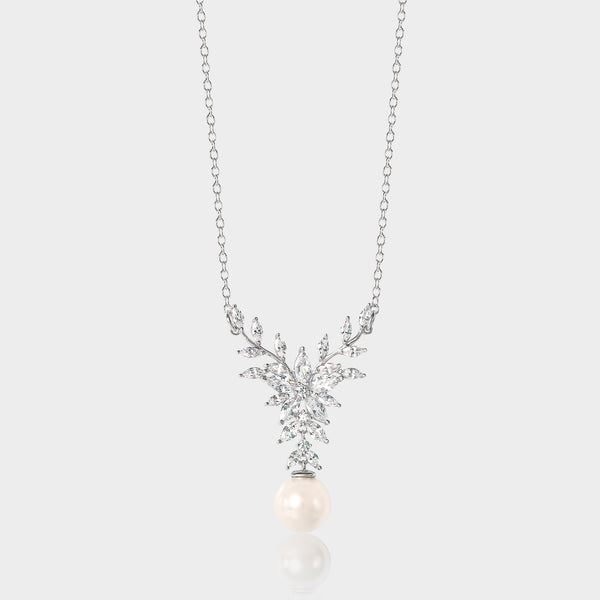 Pearl and CZ Necklace