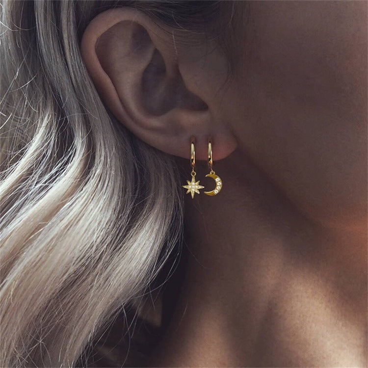 The Boho Star and Moon Earrings