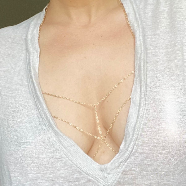 Boho Mesh Body Chain Necklace