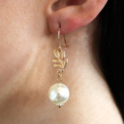 Goa Flower White Pearl Earrings