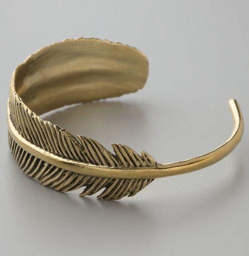 Vintage Feather Cuff Bracelet