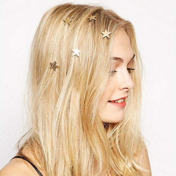 Gold Stars All Around Hair Clips