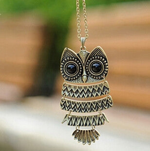 Vintage Ancient Bronze Owl Necklace