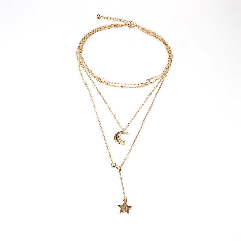Starburst Multilayer Gold Necklace