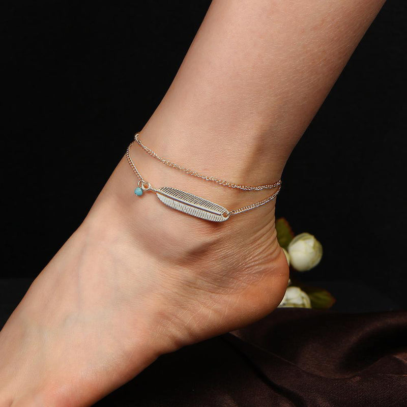Boho Feather Anklet